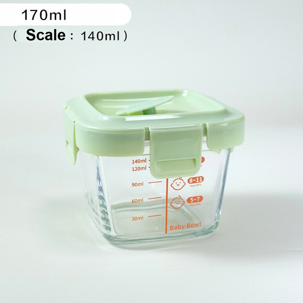Baby Food Jars Glass - กล่องเก็บอาหารแก้ว 170 มล. สำหรับอาหารเด็กแช่แข็ง ถ้วยแก้วสำหรับอาหารเด็ก ใช้กับไมโครเวฟได้