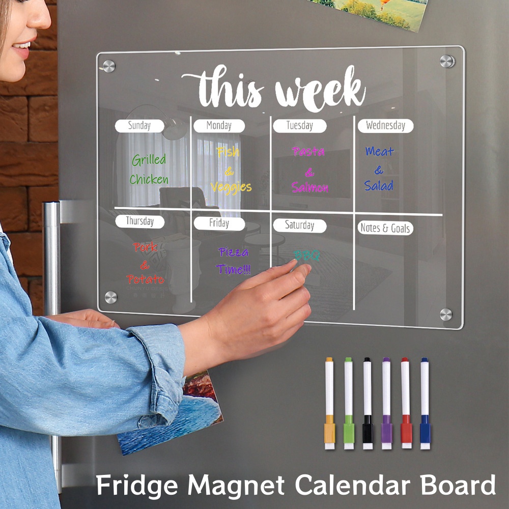 Baby Food Schedule - แม่เหล็กตู้เย็นปฏิทิน Board Weekly Planner Reusable Dry