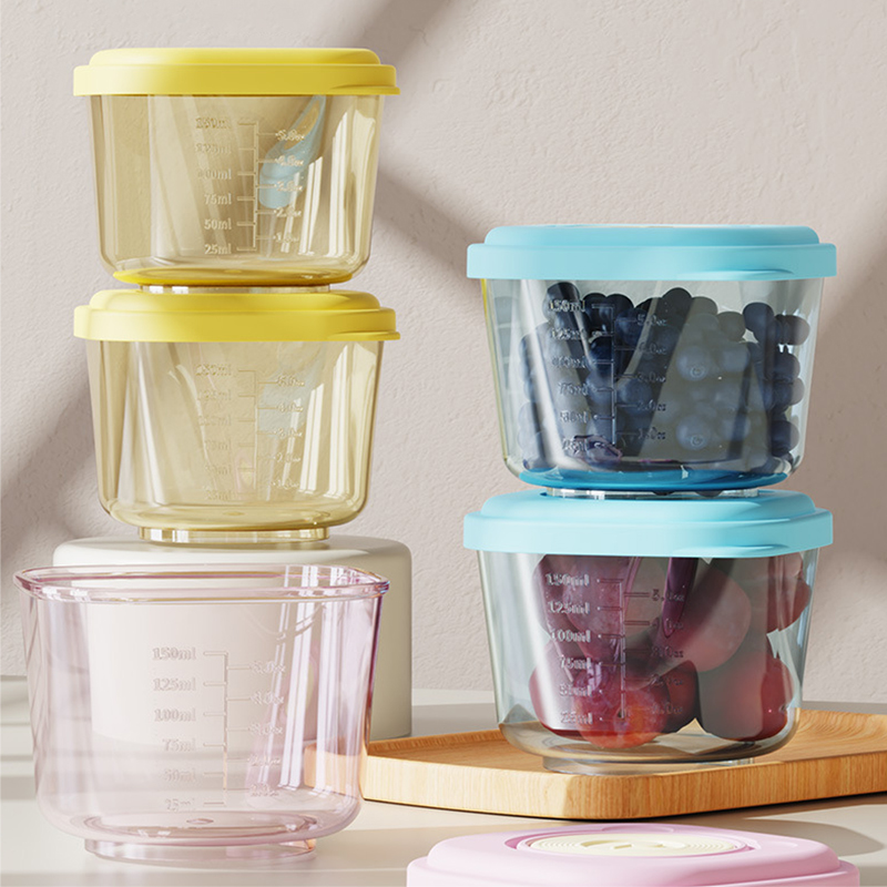 Baby Food Jars Glass - ภาชนะเก็บอาหารเด็ก 6 ชิ้น - วัสดุ PP