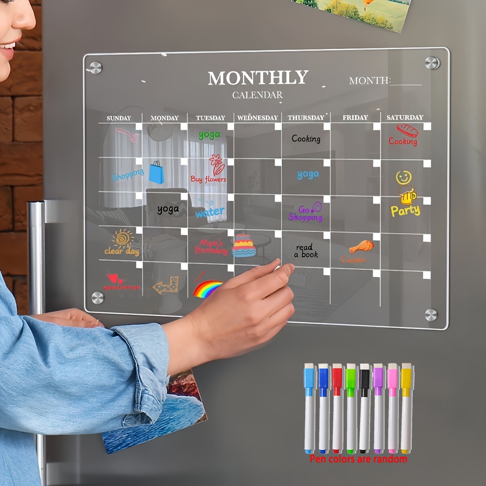 Baby Food Schedule - Magnetic Acrylic Dry-Erase Calendar-Clear Planner สําหรับตู้เย็น,เหมาะสําหรับห้องครัวสําหรับ