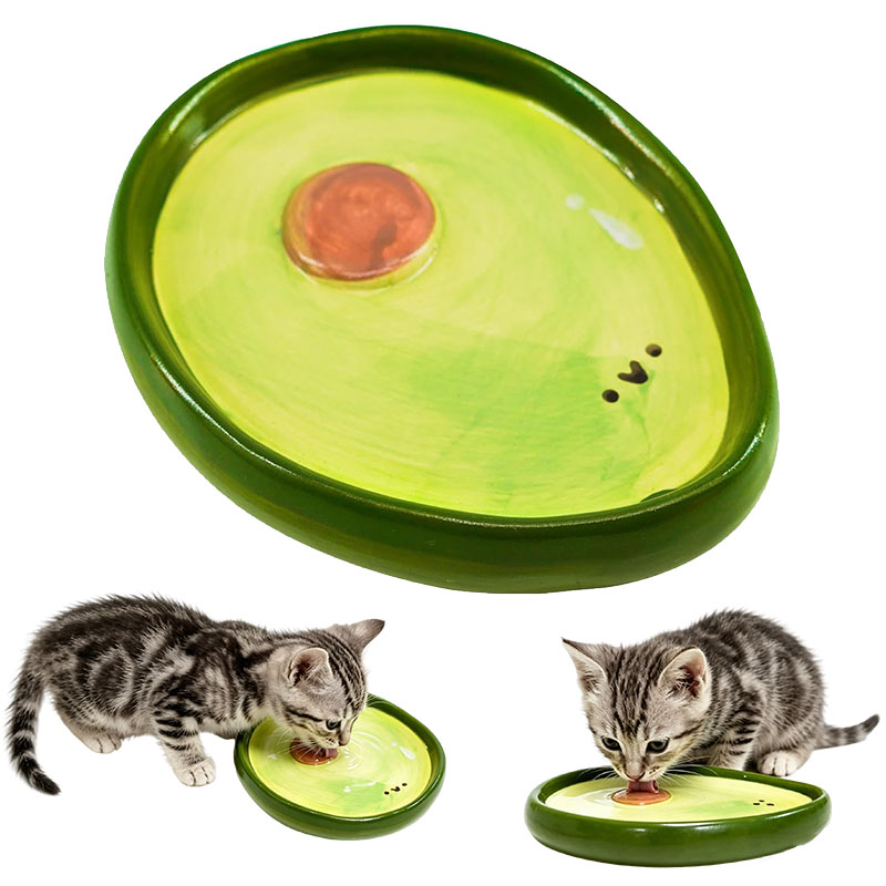 Baby Food Kitten - ชามเซรามิกสำหรับแมว ชามอาหารและน้ำสำหรับลูกแมว ปลอดภัยต่อหนวดแมว