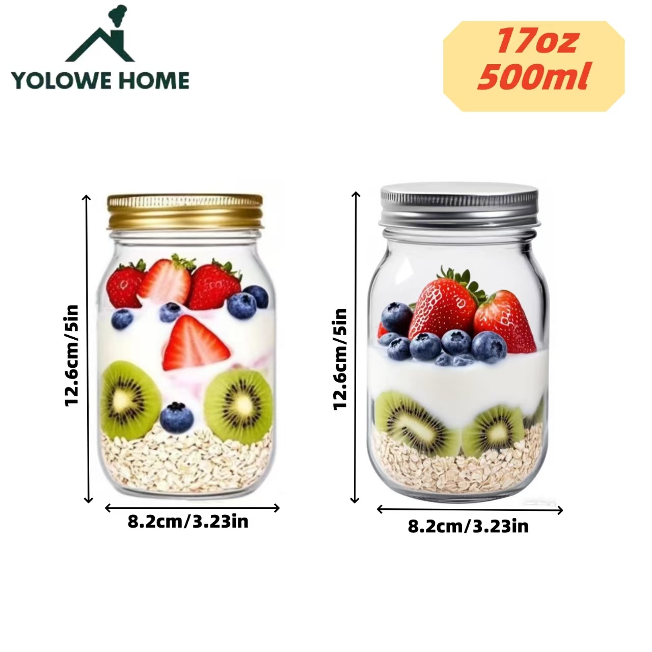 6 ชิ้น, 12 ชิ้น, 500 มล./16 ออ - Baby Food Jars Glass บทวิจารณ์และราคา