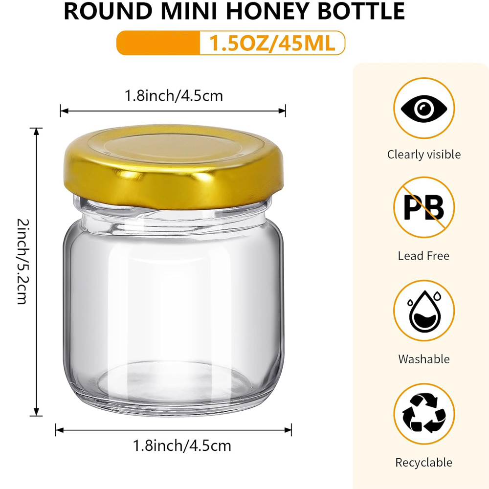 ขวดน้ำผึ้งใสทรงกลมขนาดเล็ก 1.5 - Baby Food Jars Glass บทวิจารณ์และราคา