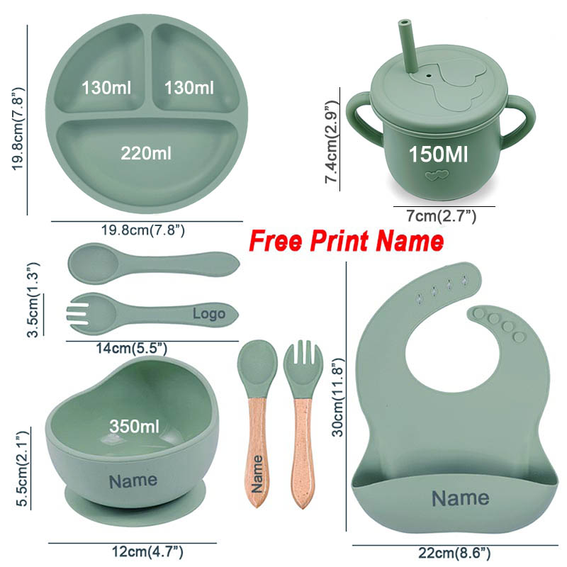 8 ชิ้นซิลิโคนชุดส่วนบุคคลชื่อโ - Baby Food Logo บทวิจารณ์และราคา