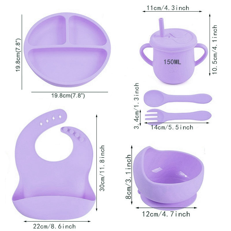 ชุดอาหารซิลิโคนสำหรับเด็ก 6 ชิ - Baby Food Logo บทวิจารณ์และราคา