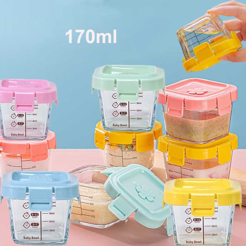 แฟชั่น 170ml กล่องเก็บอาหารแก้ - Baby Food Jars Glass บทวิจารณ์และราคา